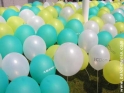 Tisak na balone, puhanje , podjela balona